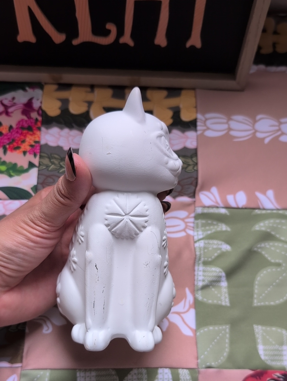 White DIY Ceramic Cat & Dog Figurine Set Halloween 🎃 Decor - Picture 11 of 12
